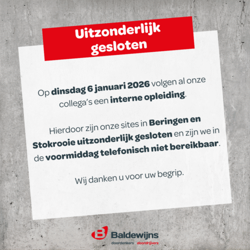 Baldewijns uitzonderlijk gesloten